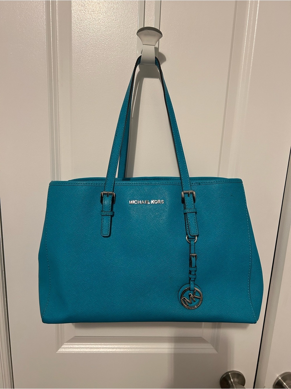 Michael Kors Teal Leather Tote Bag